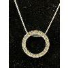 Image 2 : Modern Silver Plated with Crystals Circle Pendant Necklace Marked BMNY