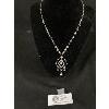 Image 1 : Silver Plated w/ Crystal Stones Lavalier Style Necklace