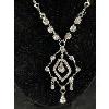 Image 2 : Silver Plated w/ Crystal Stones Lavalier Style Necklace