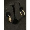 Image 2 : Large Hoop Earrings w/ 14k Gold Posts and Butterflies