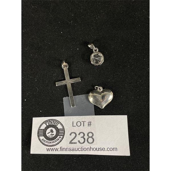 Three 925 Sterling Silver Pendants 