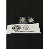 Image 1 : 925 Sterling Silver Lovely Starburst Style Earrings with Clear White Stones