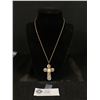 Image 1 : Antique Micro Mosaic Cross Pendant With Chain From ROMA