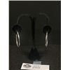 Image 1 : Pair of Large 925 Sterling HOOP Earrings