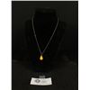 Image 1 : 925 Sterling Silver Chain w/ Yellow Drop Pendant