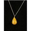 Image 2 : 925 Sterling Silver Chain w/ Yellow Drop Pendant