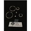 Image 1 : 2 Pairs of 925 Hoop Earrings and 925 White Stud Earrings