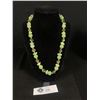 Image 1 : Genuine Green Stone Bead Necklace with Crystal 