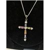 Image 2 : Lovely Stone Set Sterling Cross Necklace