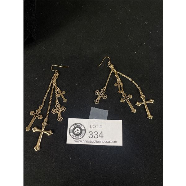 Very Cool Multi Cross Long Dangling Earrings