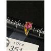 Image 2 : Vintage 18k Gold Plated Ring Pink Stone