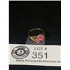 Image 3 : Vintage 18k Gold Plated Ring Pink Stone