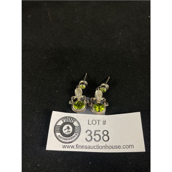 Fabulous Pair of Sterling & Peridot Earrings