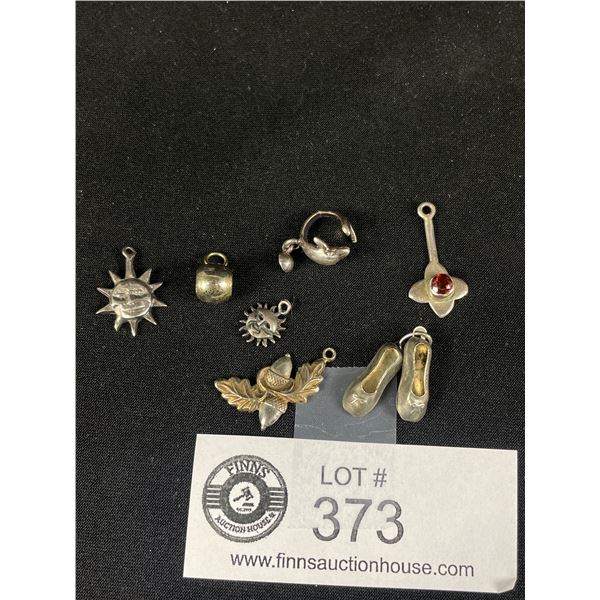 A Group of Sterling Drops & Charms