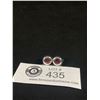 Image 1 : Nice Pair of 950 Solid Silver with Indian Ruby Stone Earrings