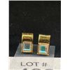 Image 2 : Pretty Pair of Aurora Borealis Stud Earrings with 14k Gold Posts