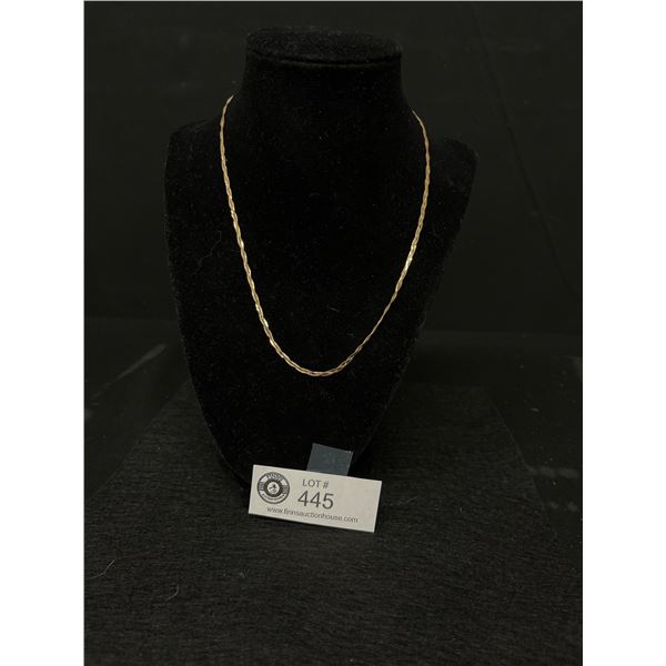 Nice Twisted Rope 10k Gold 16" Necklace