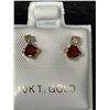 Image 2 : Dainty Pair of 10K Gold Ruby Earrings