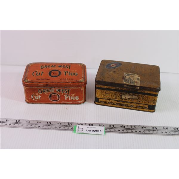 (2) Tobacco Tins