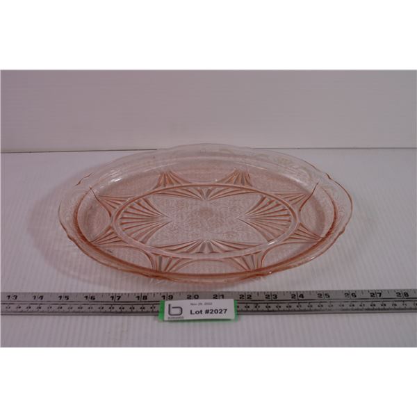 Pink “Royal Lace” Depression Glass Platter