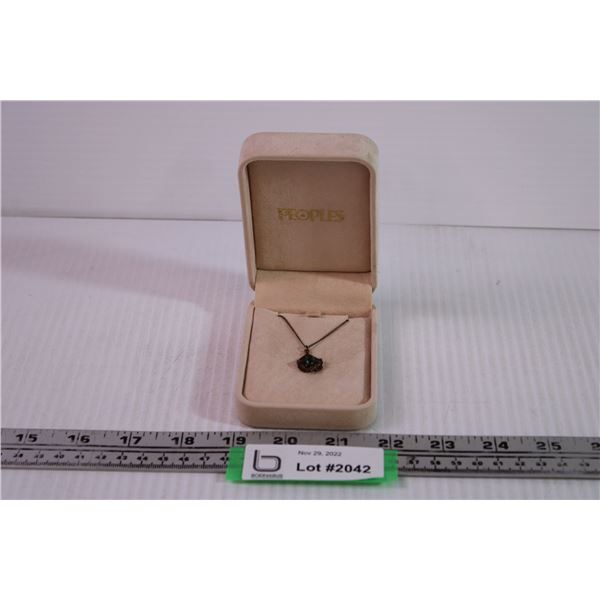 Sterling & Gold Plate Jade Pendant