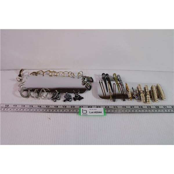 (11) Hair Clips + 12 Pairs of Earrings