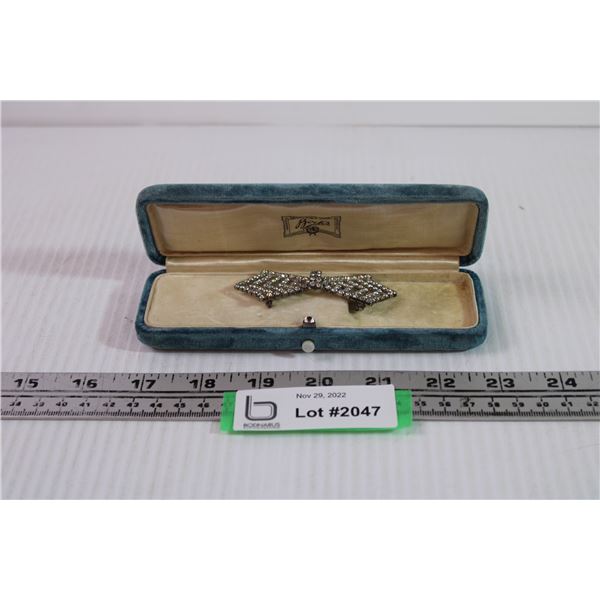 Rhinestone Brooch Birks Box