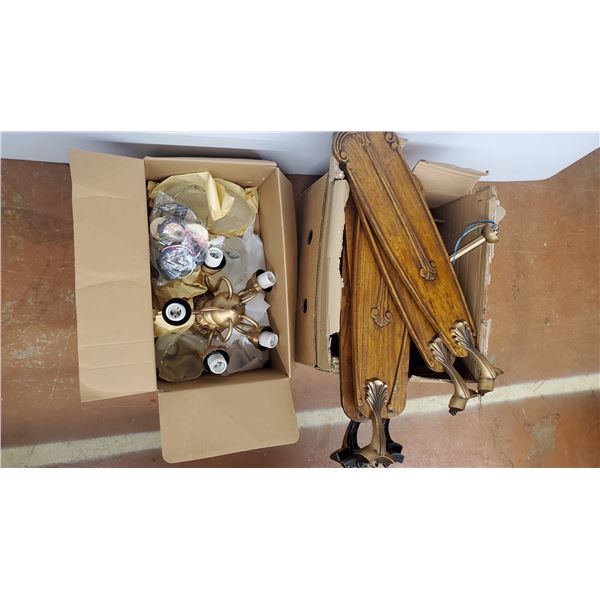 *Ceiling fan - 5 bulb lamp with glass shades - complete