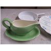 Image 2 : Colored gravy bowl, plate, misc