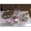 Image 1 : Musical jug + misc glassware, serving platter