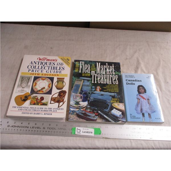 (3) price guides, dolls, flea market treasures