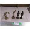 Image 1 : Brass birds, salt & pepper 4" tall