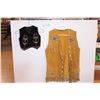Image 1 : Cree beaded vests - Buckskin Beaded Vest (Large) + Kids Beaded Vest