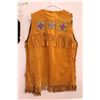 Image 5 : Cree beaded vests - Buckskin Beaded Vest (Large) + Kids Beaded Vest