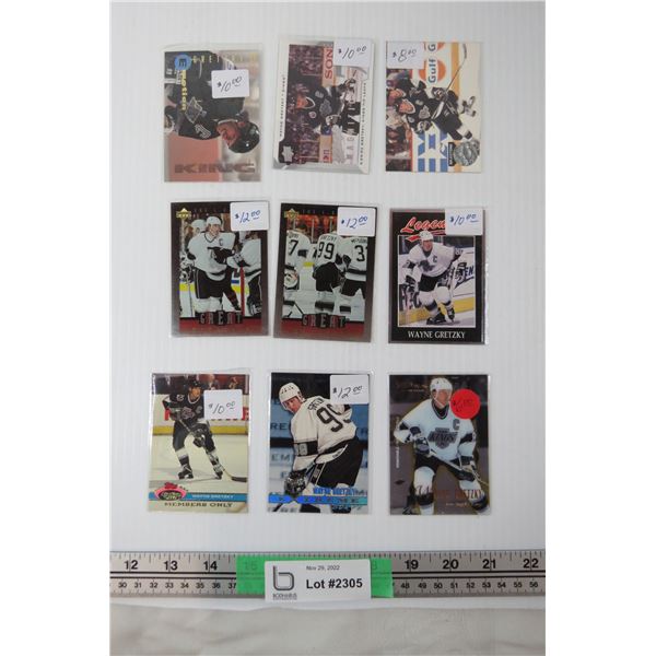 (9) Wayne Gretzky Cards - variety - some inserts
