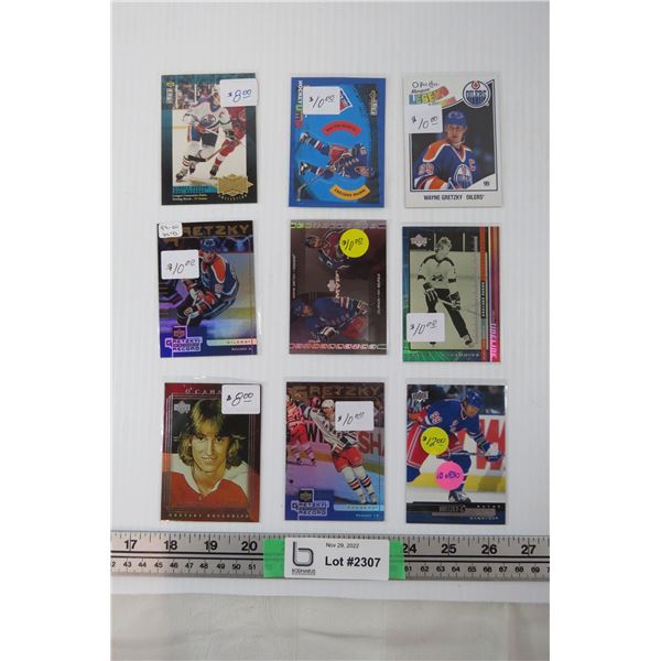 (9) Wayne Gretzky Cards - variety - some inserts
