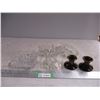 Image 1 : Clear glass items + candle holders