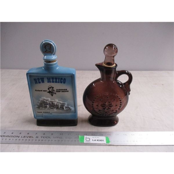 (2) decanters - new mexico + misc