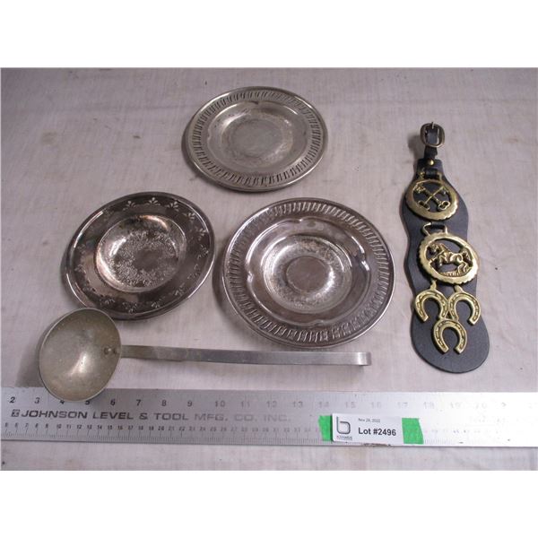 Horse brass, dipper, misc