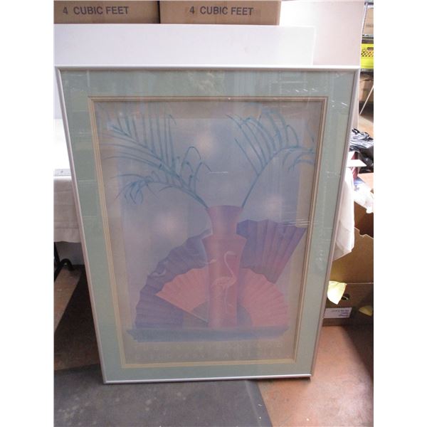 Flamingo print picture by discovery galleries 1983 Santa Monica - 28.5W x 41T