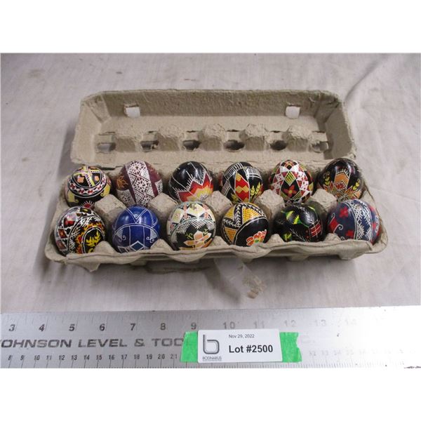 (12) Hand painted easter eggs