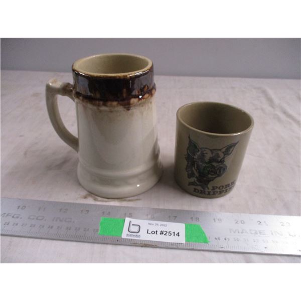 Medalta potteries mug + Pearsons pork dripping cup