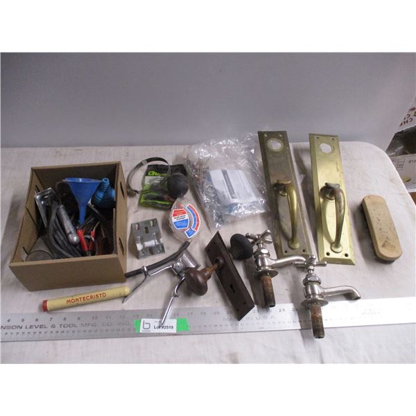 Door hardware, vintage tub taps, misc