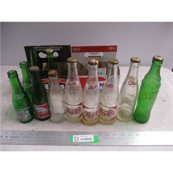 (12) Pop Bottles with cartons