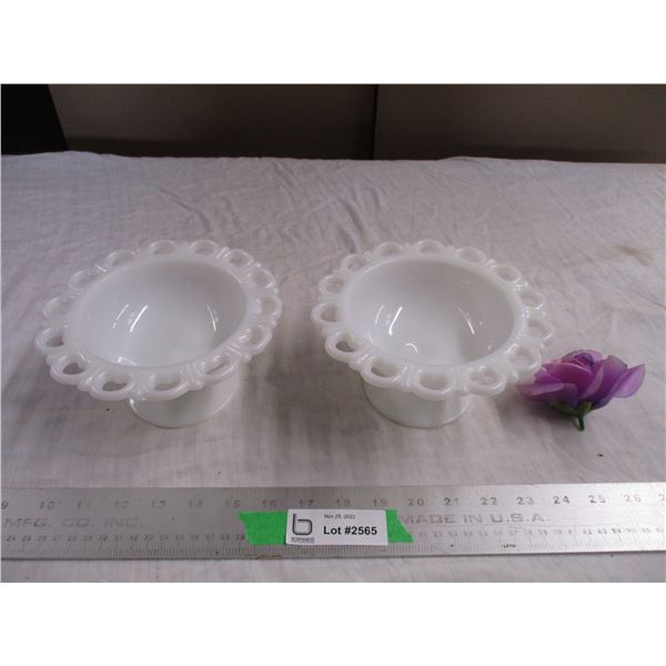 Milk glass candy dishes?