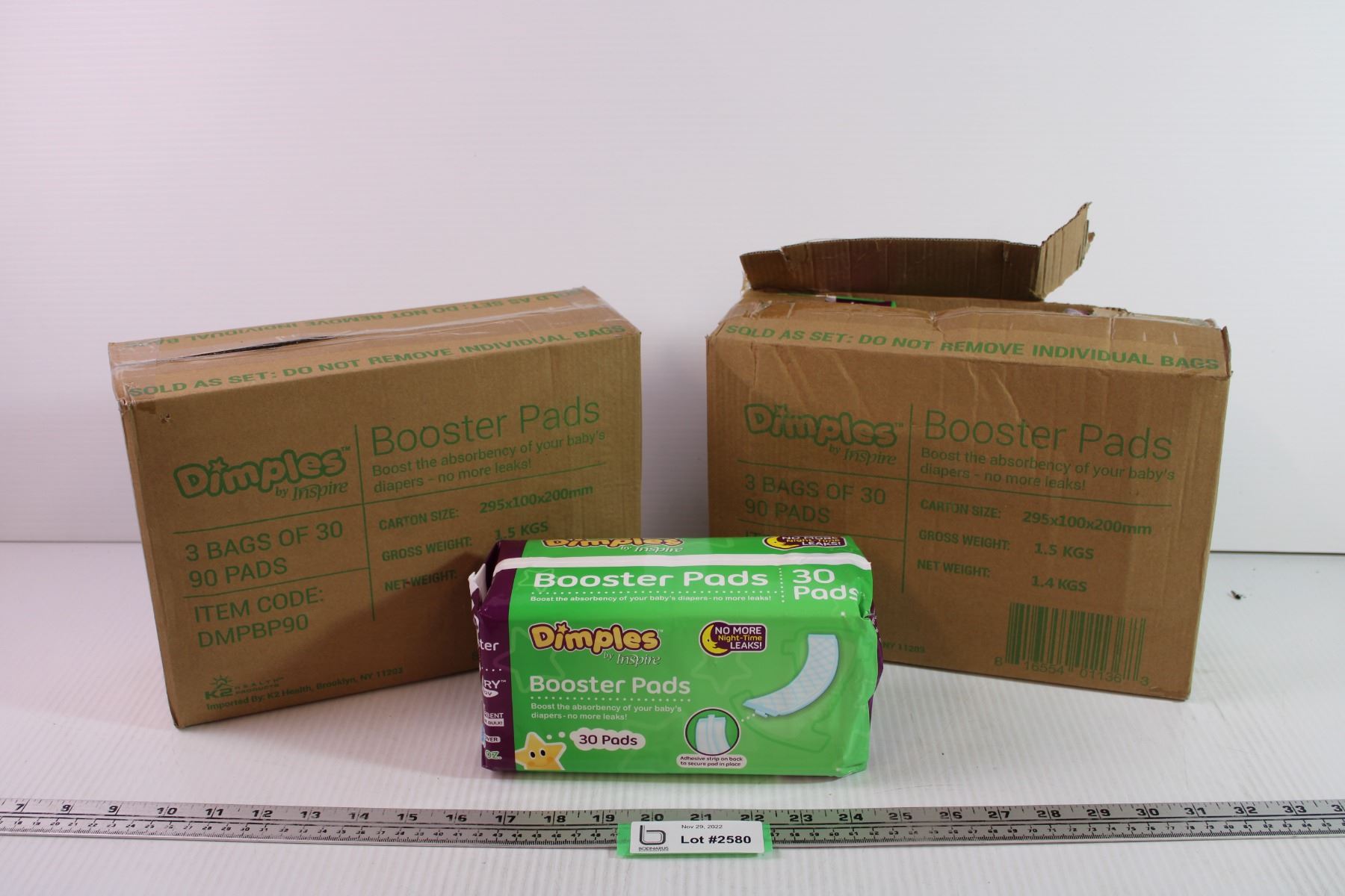 (2) Boxes of Dimples Baby Diaper Pads - Bodnarus Auctioneering