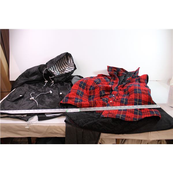 Jacket(M), Vest (XL), Shorts(?), and Pants(XXL)