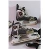 Image 10 : Kids’ Large Hockey Pads + (2)Pairs of Skates (Size 6 EE and 7?)