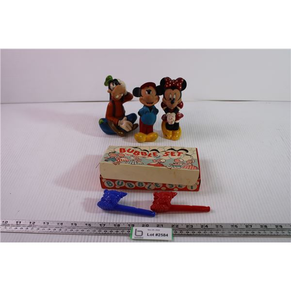 (3) Vintage Disney Characters + Bubble Set