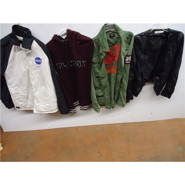(3) Men’s Jackets and (1) Ladies Leather jacket sizes in pics